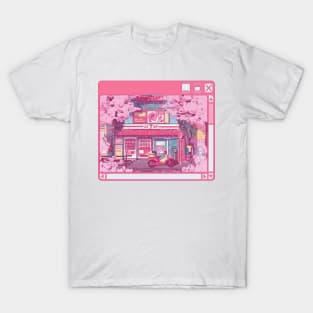 The aesthetic Tokyo street with vending machines and a grocery store T-Shirt